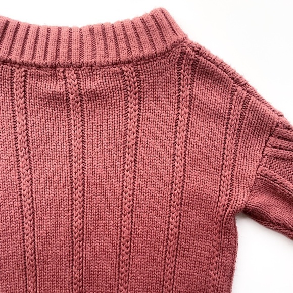 J.o.a. Los Angeles Chunky Cable Knit Sweater Mauve - Picture 9 of 11